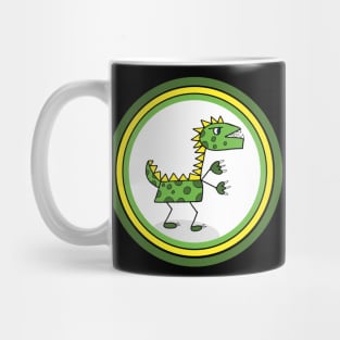 little Green t-rex Dinosaur Illustrations Mug